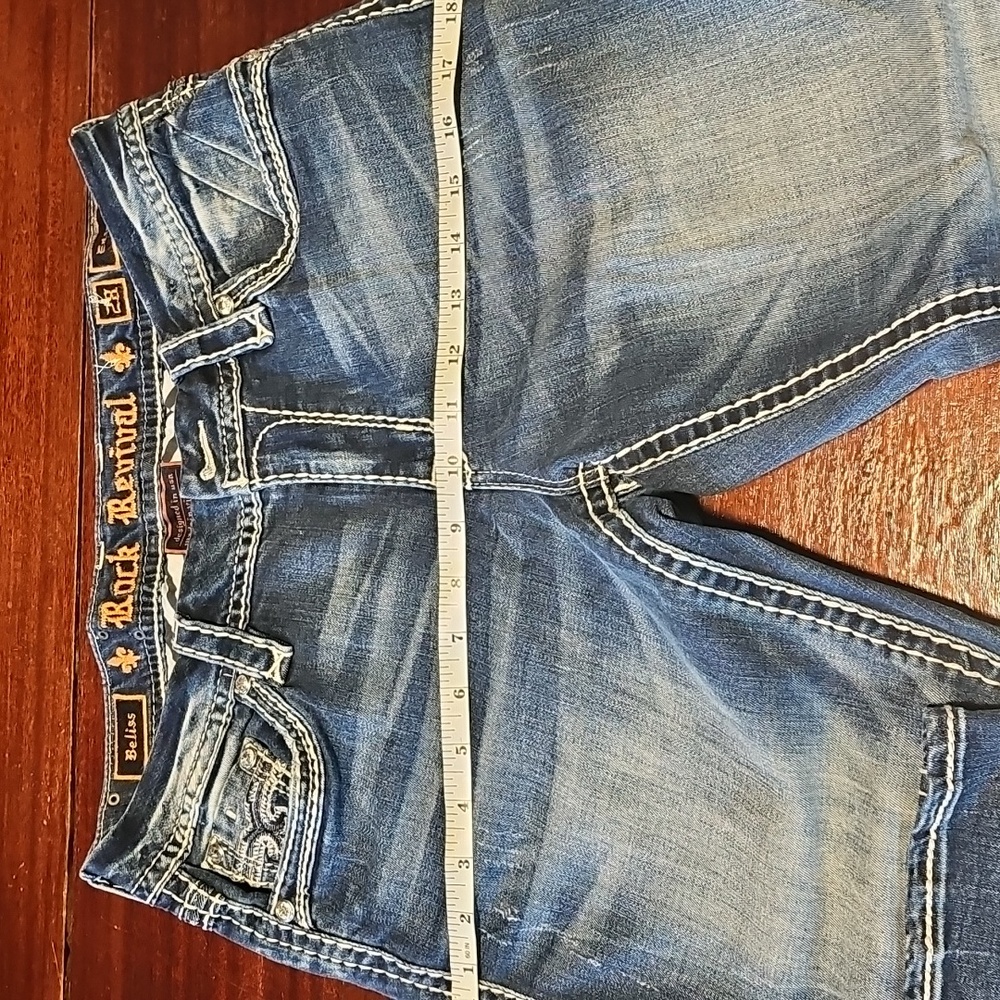 Rock Revival Dark Blue Denim with White Stitching - Picture 13 of 16